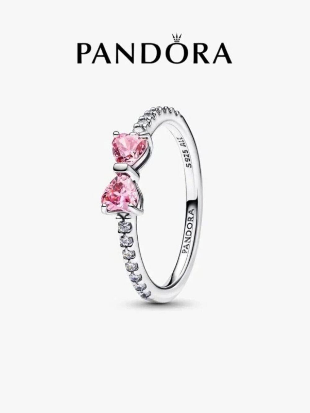 Pandora Sparkling Pink Bow Ring